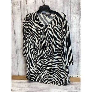 Tomato girl Grateful Women Zebra Print Lightweight Knit Tunic 3X Plus Size